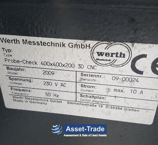 Gebrauchte WERTH Probe-Check 400x400x200 3 D CNC| Asset-Trade