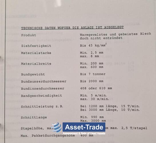 Preiswerte Blechschneideanlage / Querteilanlage mit Schleicher & Jean Perrot kaufen